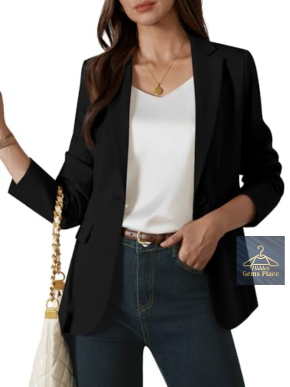 Women's Casual Blazer Suit Jacket Office Work Notched Lapel Long Sleeve